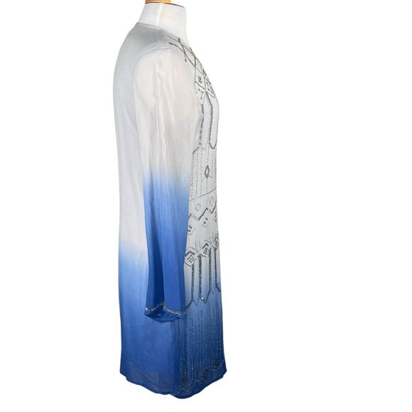 Belle Badgley Mischka Women’s Viscose Ombré Beaded Cocktail Party Dress size 10 - Picture 4 of 15